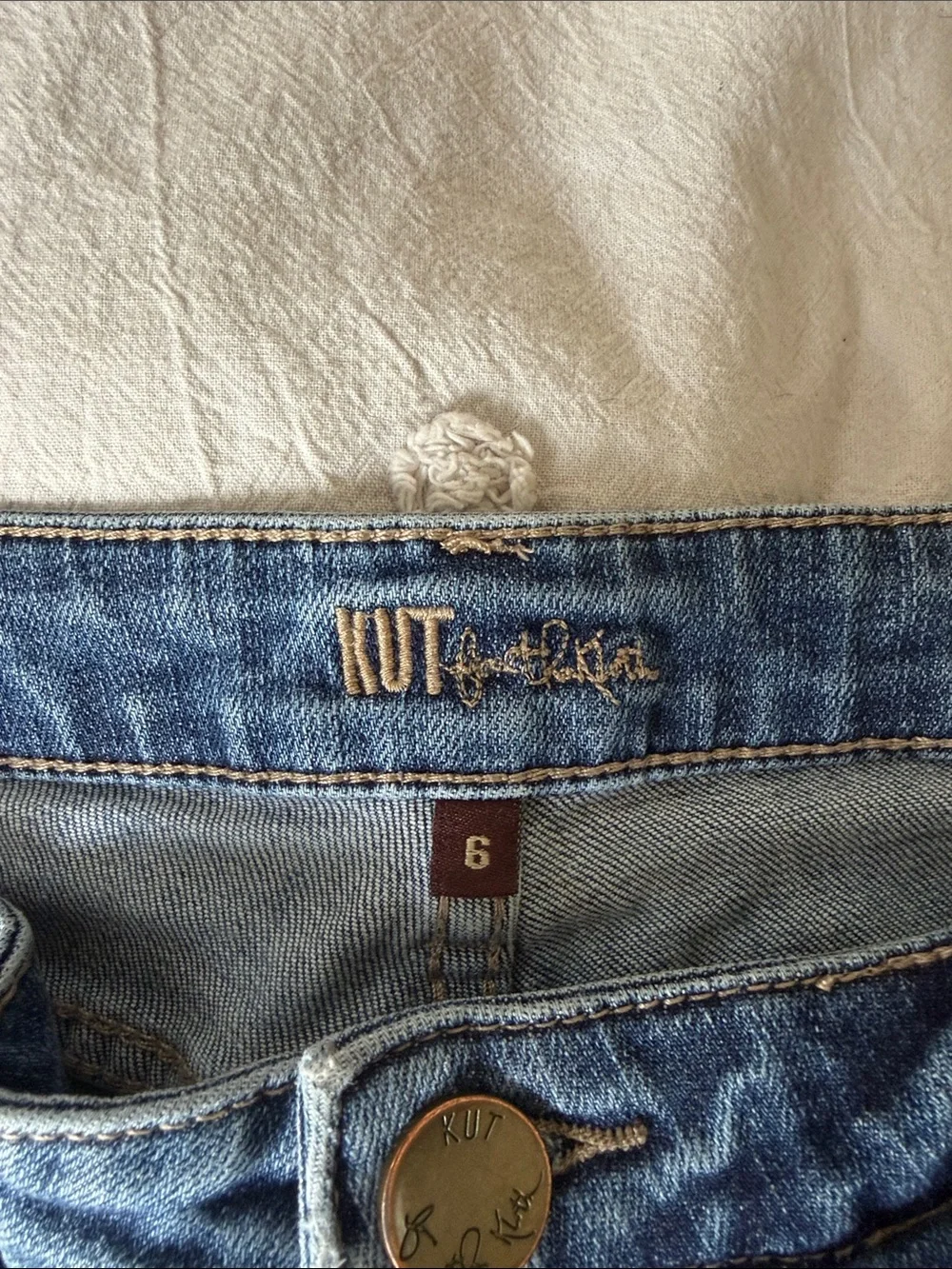 Casual Kut from the Kloth Mid-Rise Denim Shorts - Light Blue